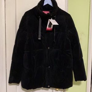 SUMMER SALE!! MWT XL ISSAC MIZRAHI VELVET BLACK PUFFER